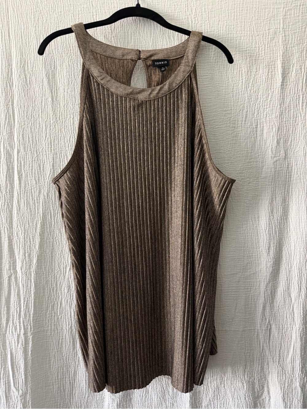 torrid Bronze Ribbed Metallic Tank